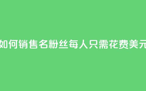如何销售3000名粉丝，每人只需花费1美元  第1张