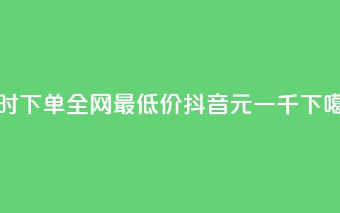 小时下单全网最低价 - 抖音6元一千  第1张