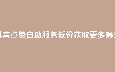 抖音点赞自助服务 低价获取更多曝光  第1张