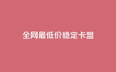 全网最低价稳定卡盟 - 代刷网.  第1张