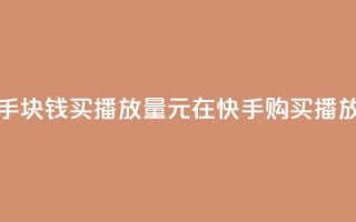 快手1块钱买播放量(1元在快手购买播放量)