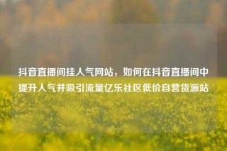 抖音直播间挂人气网站，如何在抖音直播间中提升人气并吸引流量亿乐社区低价自营货源站