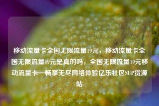 移动流量卡全国无限流量19元，移动流量卡全国无限流量19元是真的吗，全国无限流量19元移动流量卡—畅享无尽网络体验亿乐社区SUP货源站