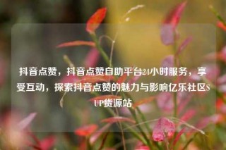 抖音点赞，抖音点赞自助平台24小时服务，享受互动，探索抖音点赞的魅力与影响亿乐社区SUP货源站