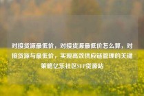 对接货源最低价，对接货源最低价怎么算，对接货源与最低价，实现高效供应链管理的关键策略亿乐社区SUP货源站