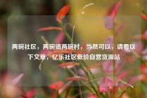 两碗社区，两碗镇两碗村，当然可以，请看以下文章，亿乐社区低价自营货源站