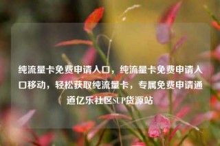 纯流量卡免费申请入口，纯流量卡免费申请入口移动，轻松获取纯流量卡，专属免费申请通道亿乐社区SUP货源站
