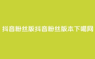 抖音粉丝版app(抖音粉丝版本APP)