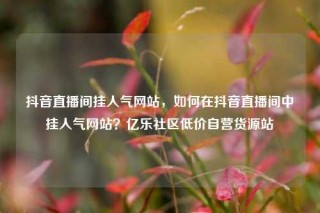 抖音直播间挂人气网站，如何在抖音直播间中挂人气网站？亿乐社区低价自营货源站