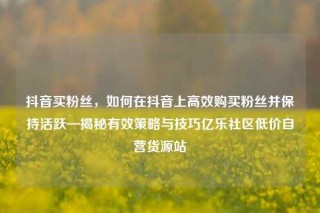 抖音买粉丝，如何在抖音上高效购买粉丝并保持活跃—揭秘有效策略与技巧亿乐社区低价自营货源站