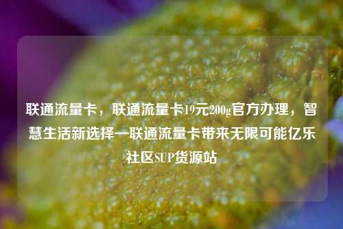 联通流量卡，联通流量卡19元200g官方办理，智慧生活新选择—联通流量卡带来无限可能亿乐社区SUP货源站  第1张