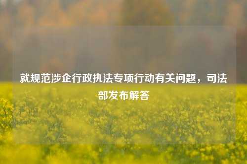 就规范涉企行政执法专项行动有关问题，司法部发布解答  第1张
