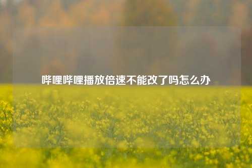 哔哩哔哩播放倍速不能改了吗怎么办  第1张