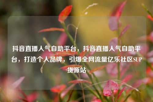 抖音直播人气自助平台	，抖音直播人气自助平台，打造个人品牌，引爆全网流量亿乐社区SUP货源站  第1张