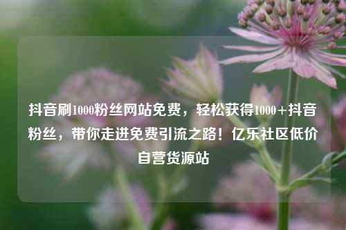 抖音刷1000粉丝网站免费，轻松获得1000+抖音粉丝，带你走进免费引流之路！亿乐社区低价自营货源站  第1张