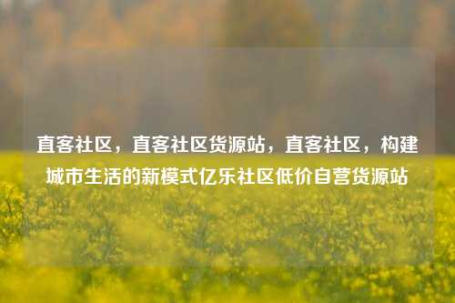 直客社区，直客社区货源站，直客社区，构建城市生活的新模式亿乐社区低价自营货源站  第1张