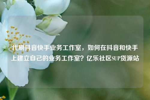 代刷抖音快手业务工作室，如何在抖音和快手上建立自己的业务工作室？亿乐社区SUP货源站  第1张