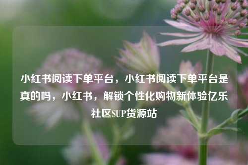 小红书阅读下单平台，小红书阅读下单平台是真的吗	，小红书，解锁个性化购物新体验亿乐社区SUP货源站  第1张