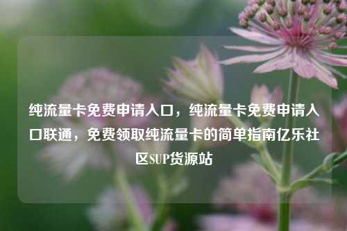 纯流量卡免费申请入口	，纯流量卡免费申请入口联通，免费领取纯流量卡的简单指南亿乐社区SUP货源站  第1张