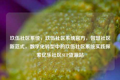 玖伍社区系统	，玖伍社区系统官方，智慧社区新范式，数字化转型中的玖伍社区系统实践探索亿乐社区SUP货源站  第1张
